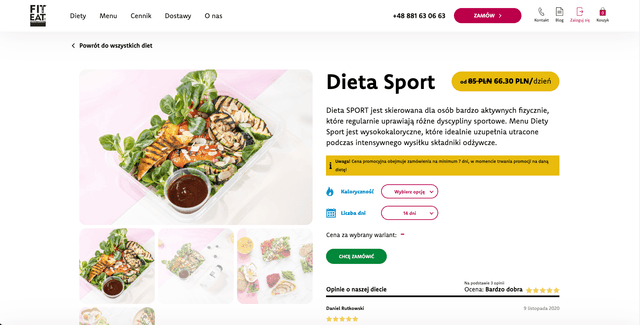 screenshot from FitEat project